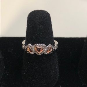 925 silver rose gold ring